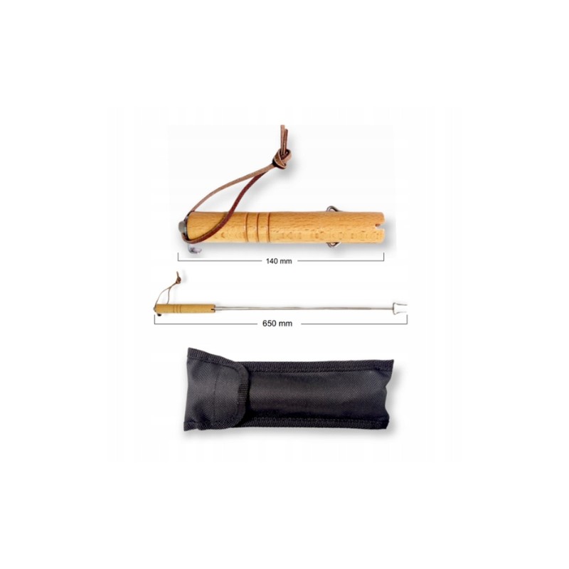 Laužo lazda dešrai, teleskopinė šakutė, sulankstomas atidarytuvas, 65 cm