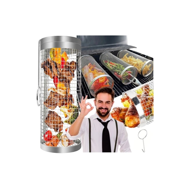 Grilio krepšelis daržovės mėsa bulvytės žuvis kepimui ant grotelių