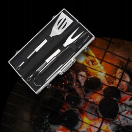 Stalo įrankių rinkinys, kepsninės reikmenys, 3 vnt. lagaminas