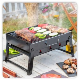 Sulankstomas turistinis nešiojamas medžio anglies sodo lagaminas su rankena