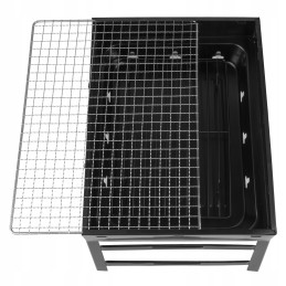 Turistinė sulankstoma anglių kepsninė, sodo lagaminas, chromuotos grotelės