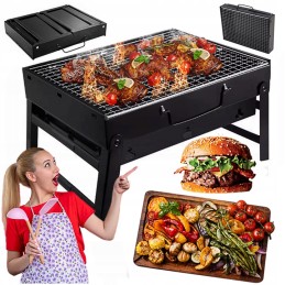 Sulankstomas grilis turistinis nešiojamas lagaminas anglis kempingas 36x27cm