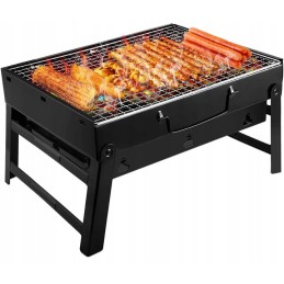 Sulankstomas grilis turistinis nešiojamas lagaminas anglis kempingas 36x27cm