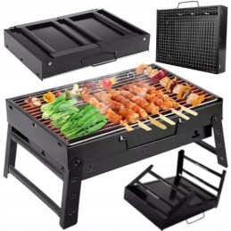 Sulankstomas grilis turistinis nešiojamas lagaminas anglis kempingas 36x27cm