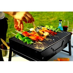 Sulankstomas grilis turistinis nešiojamas lagaminas anglis kempingas 36x27cm