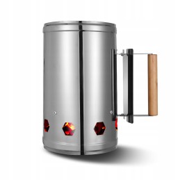 Dūmtraukis griliui apkurti anglies briketais ir ugnimi židinyje, xxl starteris