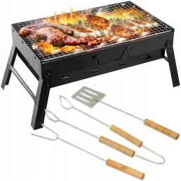 Sulankstomos, nešiojamos, nešiojamos kepsninės su lagaminu + 3-in-1 grilio rinkinys ir žnyplės