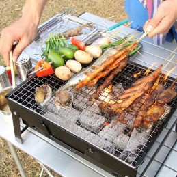Sulankstomos, nešiojamos, nešiojamos kepsninės su lagaminu + 3-in-1 grilio rinkinys ir žnyplės