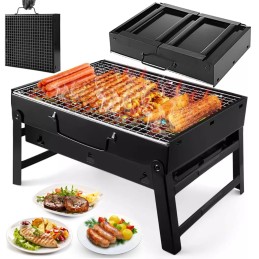 Sulankstomas nešiojamas turistinis grilio lagaminas XXL kempingo stačiakampis