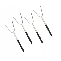 Teleskopinės šakutės, sulankstomi dešrelių pagaliai, laužas, 4 vnt