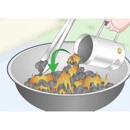 Kaminas grotelių uždegimui, anglių briketų starteris