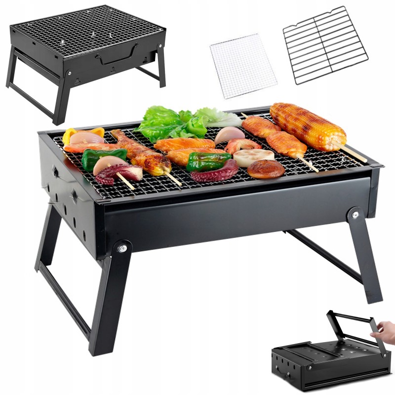 Pėsčiųjų grotelių nešiojamas sulankstomas medžio anglies kempingas metalinis lagaminas