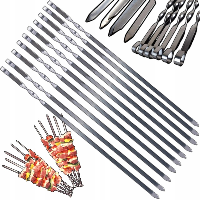 Ilgi plieniniai iešmeliai iešmams kepti ant grotelių