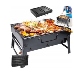 Grilis sulankstomas turistinis lagaminas nešiojamas sodas anglis kempingas BBQ