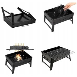 Grilis sulankstomas turistinis lagaminas nešiojamas sodas anglis kempingas BBQ