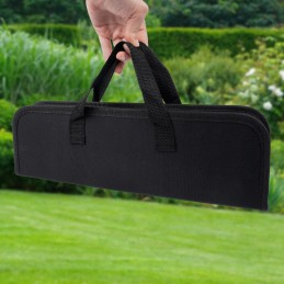 Priedai: kepsninės stalo įrankiai dėkle su rankena, 5 plieniniai indai