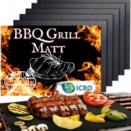 12 x tefloninio kilimėlio grotelių padėklas, skirtas kepti daugkartinio naudojimo BBQ padėkliuose