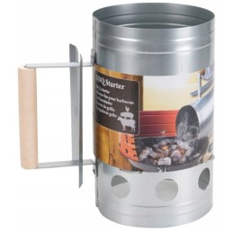 Nerūdijančio plieno anglies briketų ugnies paleidimo kaminas, skirtas apšviesti grilį