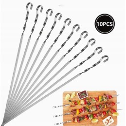 Iešmeliai mėsos iešmams kepti ant grotelių, 10 vnt, 35 cm, nerūdijantis plienas