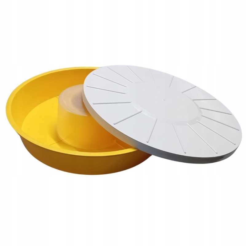 Apvalus plastikinis tiektuvas su dangteliu