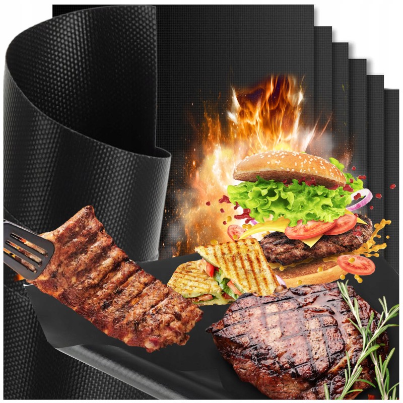 6x tefloninis kepimo kilimėlis, daugkartinio naudojimo grilio padėklas orkaitei