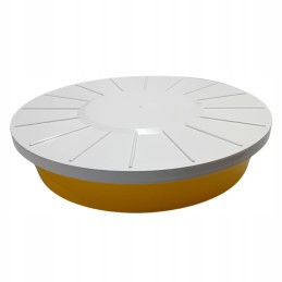 Apvalus plastikinis tiektuvas su dangteliu