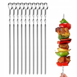 Nerūdijančio plieno iešmeliai, šašlykinės kepsninės iešmeliai, 10 vnt.