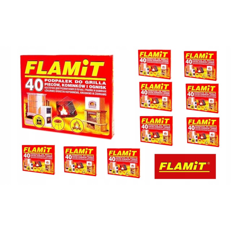 Baltas grilio žiebtuvėlis, 40 flamit kubelių, 10 vnt