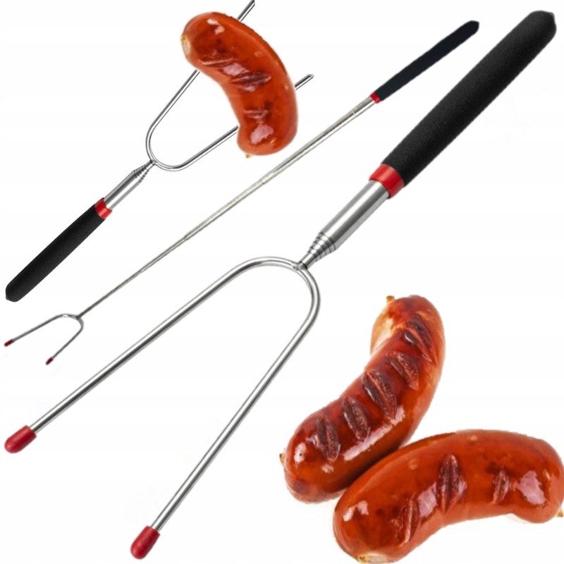 6 teleskopinės lazdos dalys - židinio šakutė, laužo lazdos šakutė, 85 cm