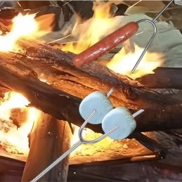 6 teleskopinės lazdos dalys - židinio šakutė, laužo lazdos šakutė, 85 cm