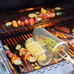 BBQ grilio krepšelis, tinklinės grotelės daržovėms, žuviai, mėsai, 30 x 9 cm, 1 vnt.