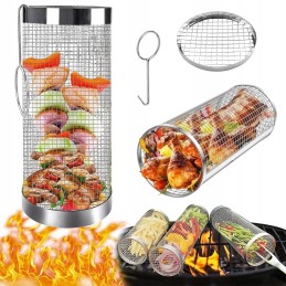 BBQ grilio krepšelis, tinklinės grotelės daržovėms, žuviai, mėsai, 30 x 9 cm, 1 vnt.