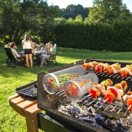 BBQ grilio krepšelis, tinklinės grotelės daržovėms, žuviai, mėsai, 30 x 9 cm, 1 vnt.