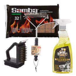 Grilio valymo rinkinys - skystis, šepečiai + deginimas