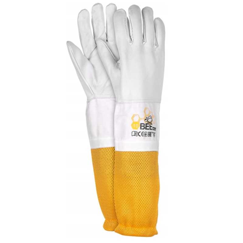 Patvarios ilgos apsauginės bitininkystės pirštinės iš bičių ožkos odos, 10 dydis