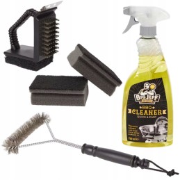 Grilio valymo rinkinys su skystu šepetėliu ir kempine