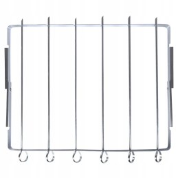 Šašlyko iešmeliai su grilio rėmu, plieniniai iešmai, 7 vnt.