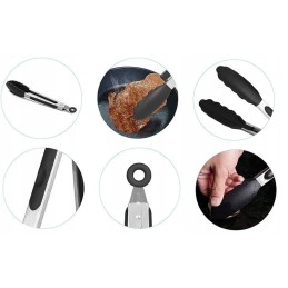 Metalinės žnyplės, silikoninės grilio letenėlės, 200c