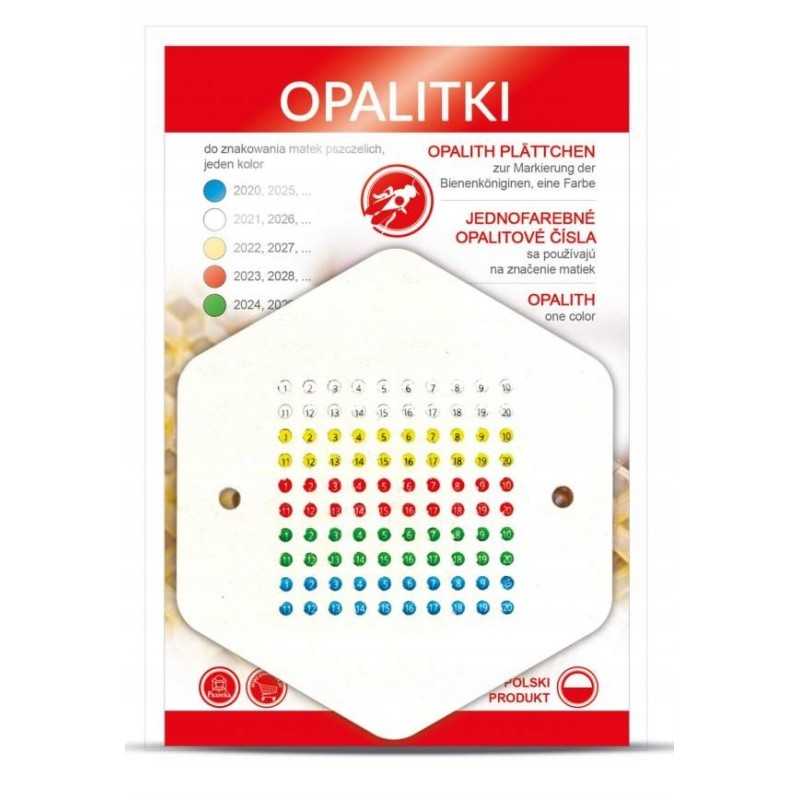 Lenkiški opaličiai - 5 spalvos po 20 numerių bičių motinėlėms žymėti!!!!