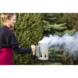 Kaminas anglies briketams uždegti ant grotelių