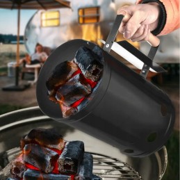 Kaminas šašlykinei uždegti, laužas, didelis anglių briketų degiklis