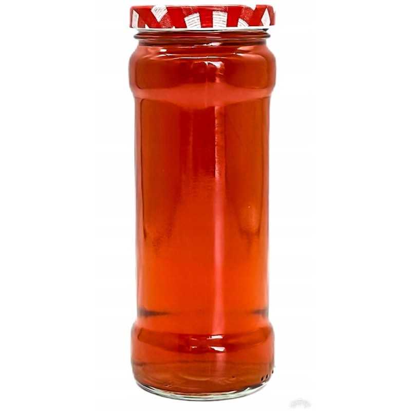 20 x stiklinis indas uogienei, sultims, grybams 314 ml su dangteliu, kurio skersmuo 58