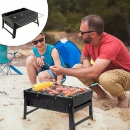 Turistinis grilis nešiojamas anglies sulankstomas BBQ kempingo sodo lagaminas