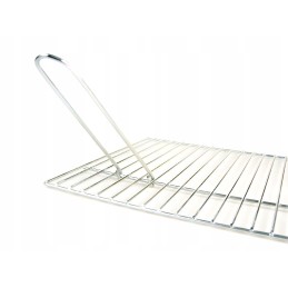 Grilio grotelės 40x30, chromuotos - atlenkiamos rankenos