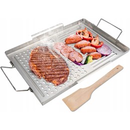 Daugkartinio naudojimo nerūdijančio plieno grilio padėklo mentelė 43 5 x 29 5 cm