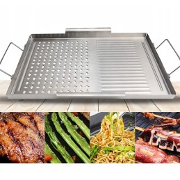 Daugkartinio naudojimo nerūdijančio plieno grilio padėklo mentelė 43 5 x 29 5 cm