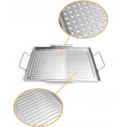 Daugkartinio naudojimo nerūdijančio plieno grilio padėklo mentelė 43 5 x 29 5 cm