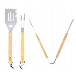 Grilio žnyplių, mentelės ir iešmo rinkinys