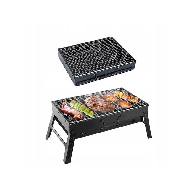 Sulankstomas turistinis grilis su anglimis, nešiojamas, sodo lagaminas
