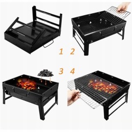 Sulankstomas turistinis grilis su anglimis, nešiojamas, sodo lagaminas